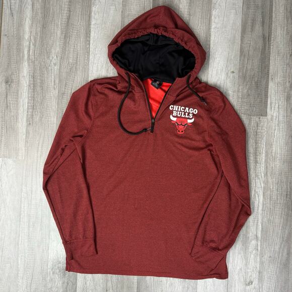 Chicago Bulls Lightweight Athletic Hoodie Red X-Large - Picture 1 of 7